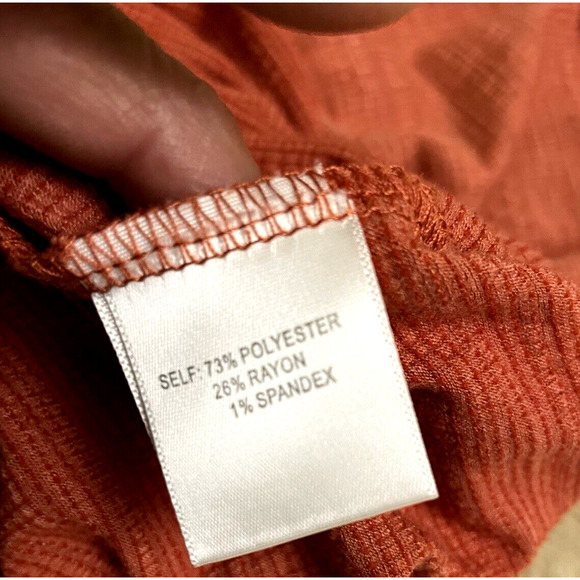 Jane & Delancey Women's Blouse Top Garment Dye Short Sleeve Rayon Size XL Rust - Picture 4 of 6